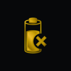 Battery gold plated metalic icon or logo vector