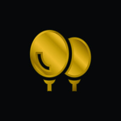 Balloons gold plated metalic icon or logo vector