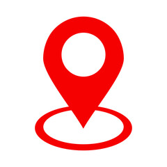 
Maps and contact red icon. Make your own icon location icon. Navigation and route concept illustration. Vector icon for web page contact