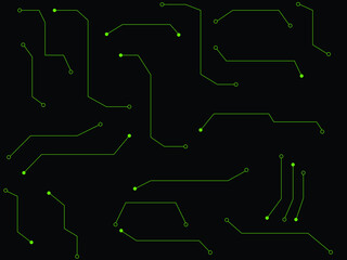 Black background and backdrop of green lines