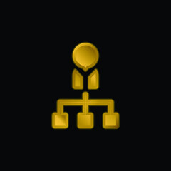 Boss gold plated metalic icon or logo vector