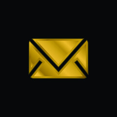 Fototapeta premium Black Closed Envelope gold plated metalic icon or logo vector