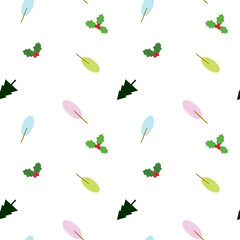 Cute christmas seamless pattern on white