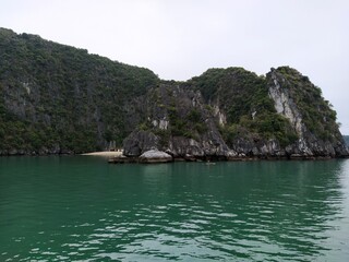 mountains and rocks in the sea