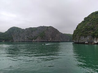 mountains and rocks in the sea