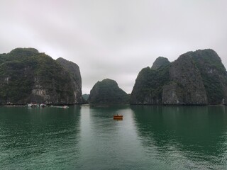 rocks and mountains in the sea