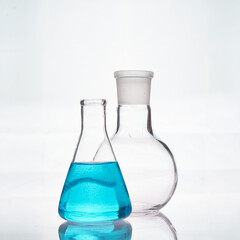 The glass bulb. Chemical flask. Chemical vessels. Glassware.