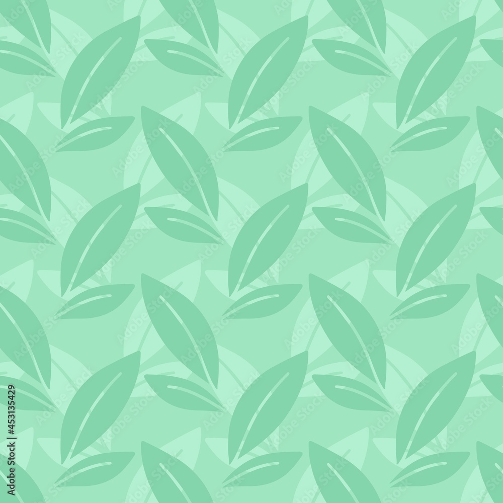 Poster vector seamless pattern with leaves, repeatable minimalistic background. repeatable botanical backdr