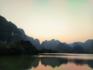 sunset over the mountains