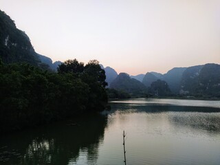 sunset over the mountains