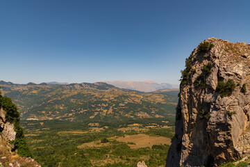Molise, Italy. Glimpses of summer. View from the village of Pescopennataro