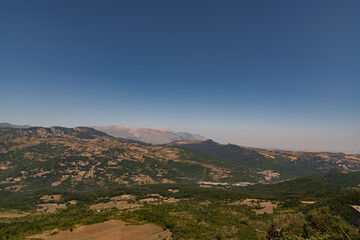 Molise, Italy. Glimpses of summer. View from the village of Pescopennataro