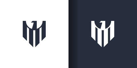 Eagle emblem. Vector flat logo.