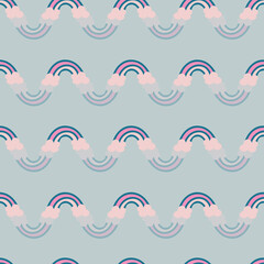 Vector Pastel Original Rainbow seamless pattern background perfect for fabric, scrapbooking, wallpaper, web and graphic projects.