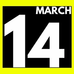 March 14 . Modern daily calendar icon .date ,day, month .calendar for the month of March