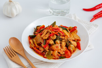 Stir fried chicken with roasted chili paste