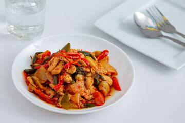 Stir fried chicken with roasted chili paste