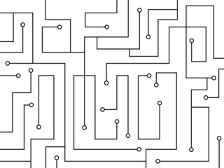 Simple abstract design of black lines and nodes, vector illustration