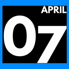 April 7 . Modern daily calendar icon .date ,day, month .calendar for the month of April