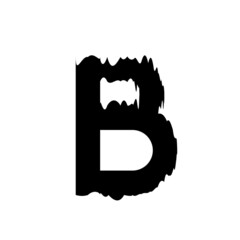 Abstract horror scary logo design letter b