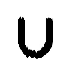 Abstract horror scary logo design letter u