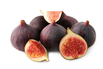 Fresh figs isolated on a white background