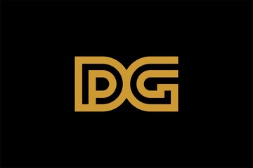 Letter PG logo design vector, type DG logo design, monogram logo design. Outline type vector icon.