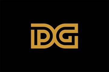 Letter PG logo design vector, type DG logo design, monogram logo design. Outline type vector icon.
