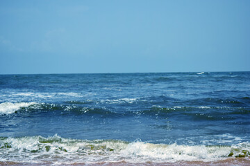 Ocean-Sea Waves AND Sky Blue Landscape Background