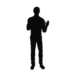 Business man making presentation, coaching silhouette. Teacher or professor teaching.