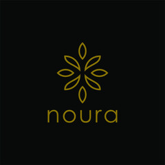 Simple clean leaf gold luxury logo design