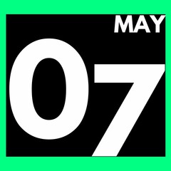 May 7 . Modern daily calendar icon .date ,day, month .calendar for the month of May