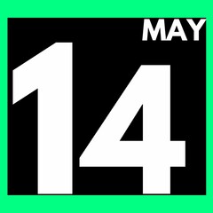 May 14 . Modern daily calendar icon .date ,day, month .calendar for the month of May