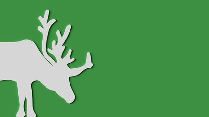 World animal day elk on green background 3d render
