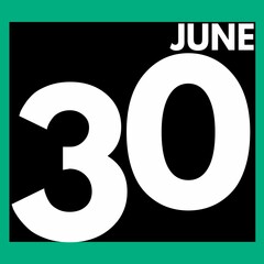 June 30 . Modern daily calendar icon .date ,day, month .calendar for the month of June