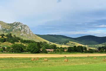 Beautiful landscape of Trascau mountains with Piatra Secuiului,  famous destination in Transylvania, Romania.