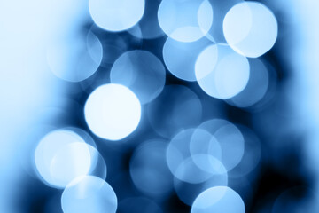 Blurred lights blue background. Abstract bokeh with soft light