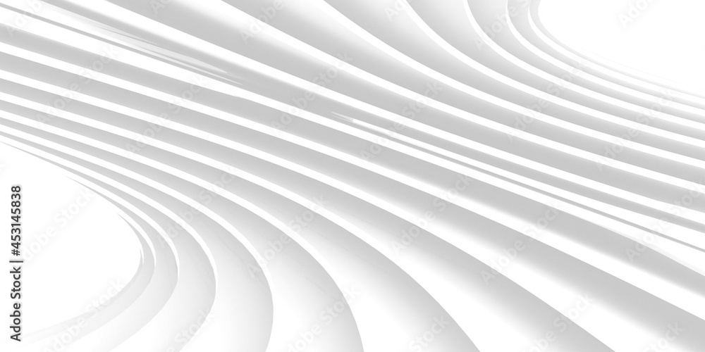 Poster white surface curve form for texture interior modern architect wall background.3d illustrations and 