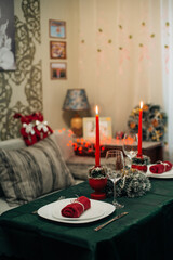 christmas cake with candles