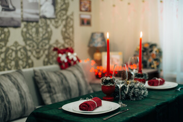 christmas cake with candles
