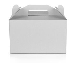 Cardboard box for carrying cake isolated on white background