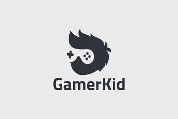 gamer kid logo vector graphic for any business especially for gamer, club, team, etc. © cahiwak