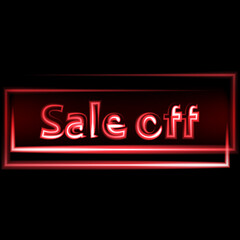 Sale and discount labels. Vector illustration. Neon.