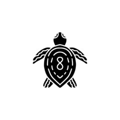 Hipster turtle with infinity symbol illustration. Vector graphics for t-shirt prints and other uses.