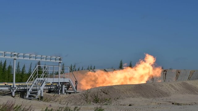 horizontal flare installation, annealing of a gas well