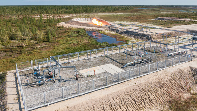 horizontal flare installation from above, annealing of a gas well