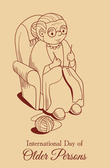 illustration with grandmother for day for older persons