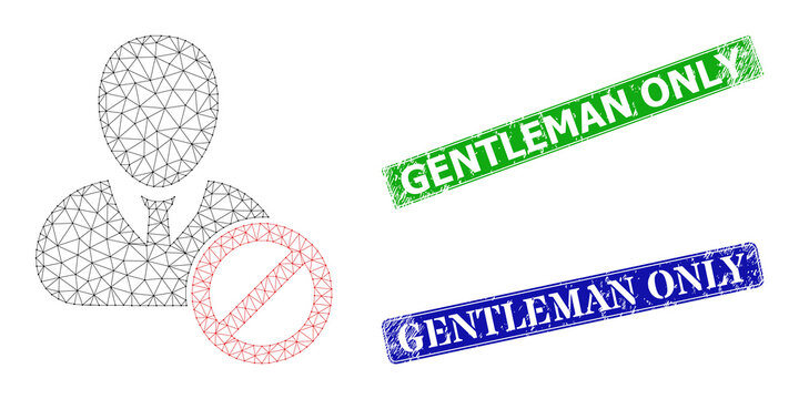 Mesh banned user image, and Gentleman Only blue and green rectangle textured stamp seals. Mesh carcass image is created from banned user icon.