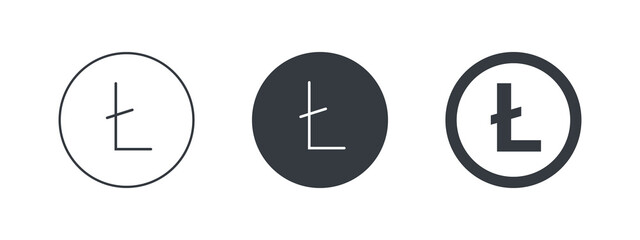 Litecoin sign. Sign of the cryptocurrency currency. Money symbols of the world. Vector illustration