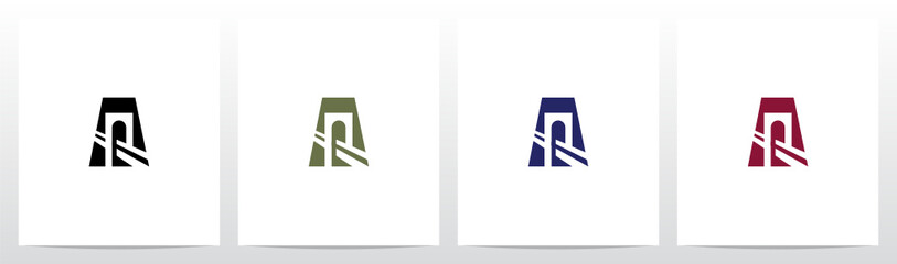 Fototapeta premium Bridge Inside Letter Logo Design A